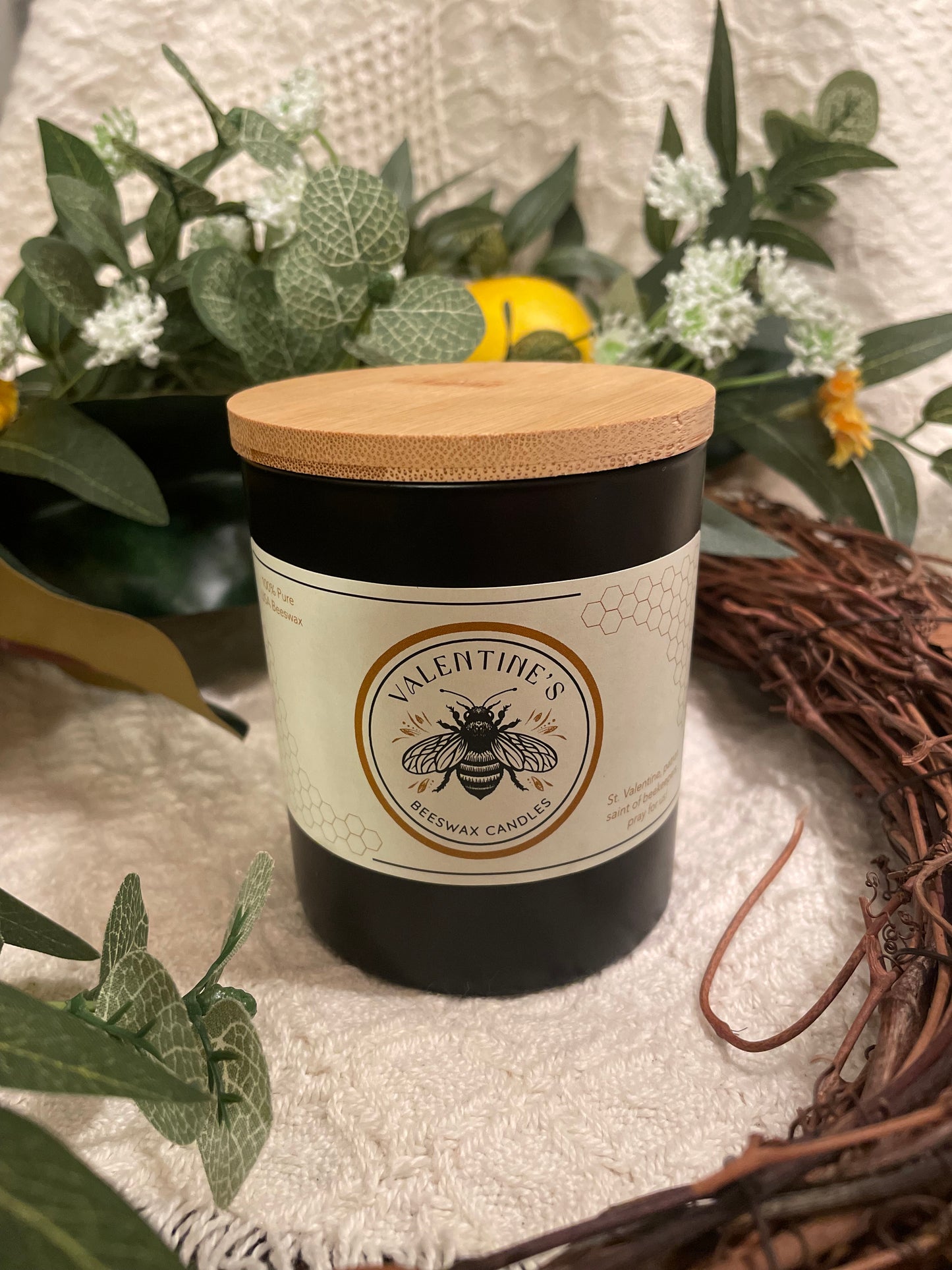 Black glass container candle