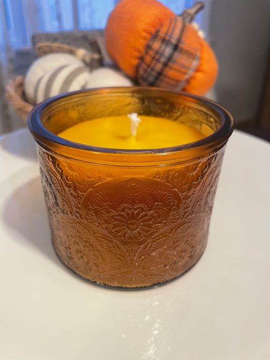 Amber Glass Autumn Candle